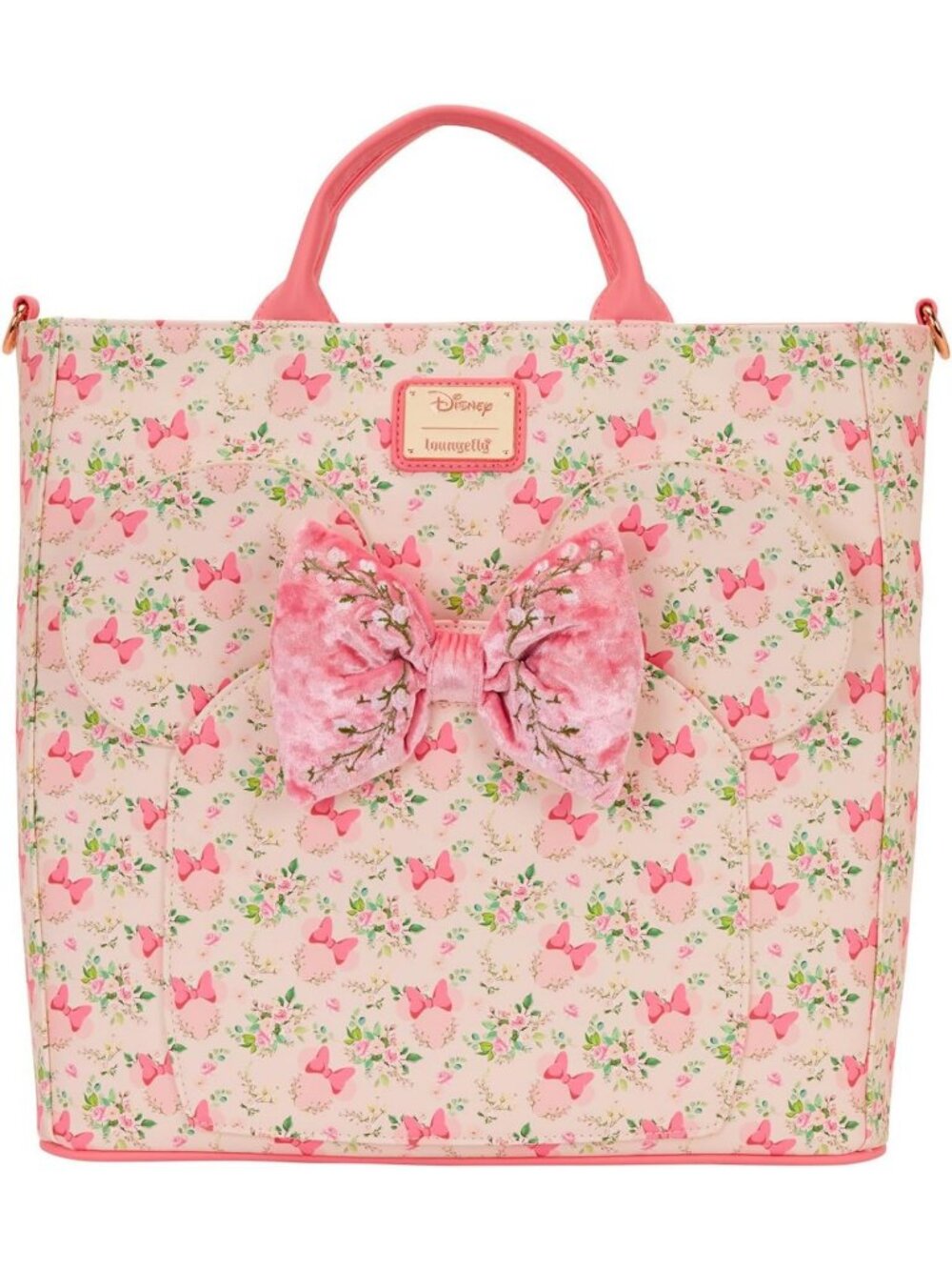Floral Convertible Backpack & Tote Bag - Minnie Mouse Inspired Lounge Bag